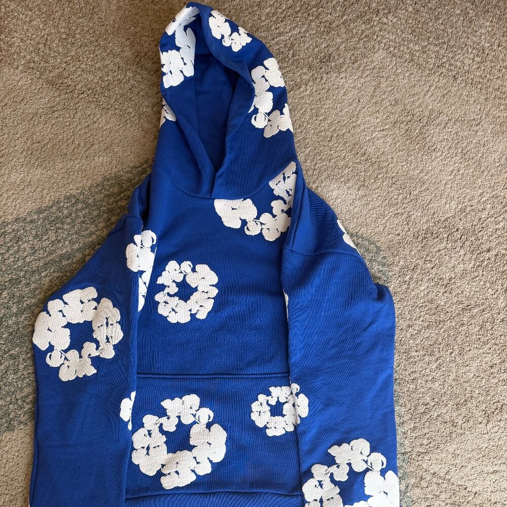 Denim Tears Blue Hoodie Cotton Wreath-Brand New